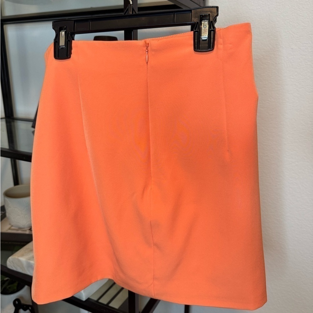 NWT Bardot Womens Athena Solid Side Slit Mini Skirt Orange Fizz Size XL - Picture 4 of 6
